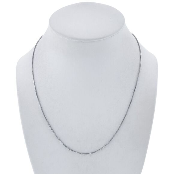 Vintage Sterling Silver 925 1.1mm Box Chain Necklace 15.75"-17.75" - Picture 1 of 3